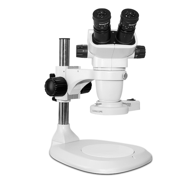 SSZ Stereo Zoom Binocular With Compact LED Light On Lab Stand